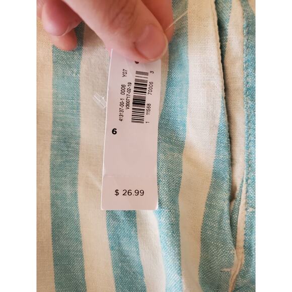 Old Navy Everyday Shorts 5" Inseam Linen Blend Striped Size 6 NWT - Picture 4 of 7